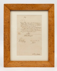 Karl Ludwig Friedrich (Charles, Grand Duke of Baden)​​​​​​​ handwritten manuscript letter, dated 12th October, 1817. Attractively framed and mounted, 49 x 39cm overall PROVENANCE:&nbsp;Jason E. Sprague collection&nbsp;