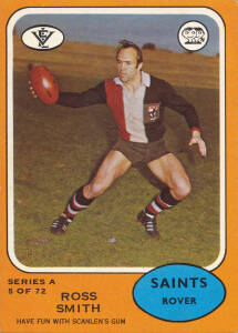 1973 Scanlens "Footballers", Series A, complete set [72]. Mainly G/VG.
