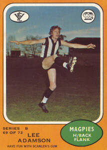 1973 Scanlens "Footballers", Series B, complete set [72]. Fair/VG.