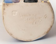 BARBARA SWARBRICK&nbsp;art pottery vase with hand-painted face decoration. incised "Barbara Swarbrick, 1987" with monogram stamp, 26cm high - 8