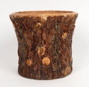 An antique Australian pipeworks pottery tree stump jardiniere, 19th/20th century, 25cm high, 27cm diameter - 2