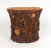 An antique Australian pipeworks pottery tree stump jardiniere, 19th/20th century, 25cm high, 27cm diameter - 3