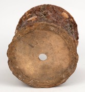 An antique Australian pipeworks pottery tree stump jardiniere, 19th/20th century, 25cm high, 27cm diameter - 4