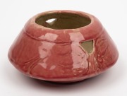 VALERIA CORRELL&nbsp;pink glazed pierced pottery vase with stylised tree decoration, incised "Valeria Correll", 8cm high, 15cm wide - 2