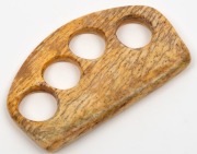 Antique carved whalebone knuckle dusters, New Bedford, Massachusetts, 19th century, 13cm wide - 2