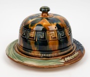 BENDIGO pottery cheese dish and cover with mottled glaze, 19th century, 19cm high, 29cm diameter - 2