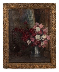 CHRISTINA ASQUITH BAKER (1869-1960), Flowers by Night Light, oil on canvas, signed lower right "C. Asquith Baker", 60 x 46cm, 73 x 59cm overall.