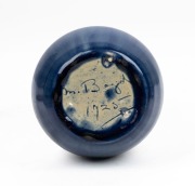 MERRIC BOYD blue glazed pottery vase, incised "M. Boyd, 1925", 14cm high - 2