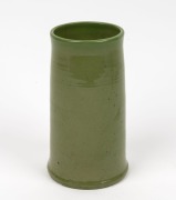 OSREY rare green glazed pottery vase, incised "Osrey, Ballarat, 1925", 16cm high - 2