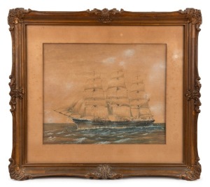 ARTIST UNKNOWN, (tallship maritime scene), watercolour, 25 x 31cm, 42 x 47cm overall