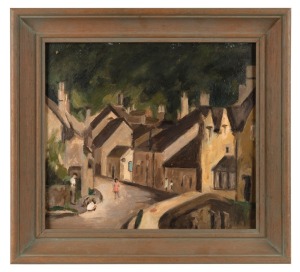 ARTIST UNKNOWN, Hobart street scene, oil on board, ​​​​​​​24 x 27cm, 32 x 35cm overall