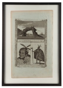 COOKS VOYAGE'S (Maori, New Zealand Interest). Two framed engravings from an 18th century publication, 48 x 34cm each overall