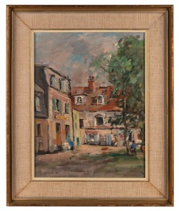 GEORGE COLVILLE (1887-1970), French Street Scene, oil on board, signed lower right "George Colville". ​​​​​​​39 x 29cm, 53 x 43cm overall