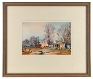 ROBERT MILLER (1916 - ?), Old Buildings of Bungendore, watercolour, signed lower right "Robert T. Miller" with label verso, 18 x 27cm, 40 x 47cm overall