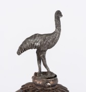 An antique Australian silver plated emu egg ornament with emu finial, late 19th century, ​​​​​​​33cm high - 3