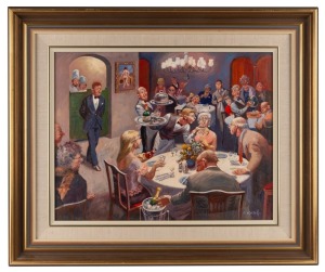 ROBERT F. YOUNG (1926 - 2018), The Very Forward Waiter, oil on board, signed lower right, 34 x 44cm; overall 51 x 61cm.