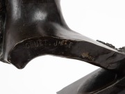 OLIN LEVI WARNER (American, 1844-1896), cast bronze bust of a young lady, mounted on square form plinth, signed "O.L. Warner, 1882", 48.5cm high overall - 3