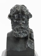 OLIN LEVI WARNER (American, 1844-1896), cast bronze bust of a man, sitting on a black marble square form plinth, signed "To My Friend Daniel Cottier Olin. L. Warner, N.Y. 1878", 27cm high overall - 4