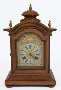 JUNGHANS&nbsp;antique German walnut case mantle clock, eight day time and gong strike with Roman numerals, circa 1900, 40cm high