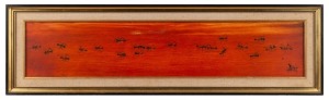 KEVIN CHARLES (PRO) HART (1928-2006), Bull Ants, acrylic on board, signed lower right "Pro Hart", 15 x 71cm, 23 x 79cm overall.
