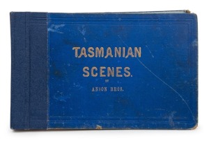 ANSON BROTHERS&nbsp;Tasmanian scenes, c.1880s. Twenty-two albumen paper prints, with manuscript captions, mounted in a small blue album with gilt cover title "Tasmanian Scenes. By Anson Bros.", includes detailed images of Port Arthur; mainly 10 x 14cm approx.
