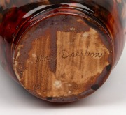 UNA DEERBON brown and green glazed pottery vase with applied grape motif, incised "Una Deerbon", 21cm high, 23cm high - 5