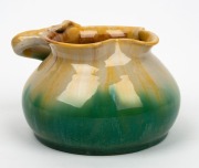 REMUED&nbsp;pottery jug with applied grape decoration, incised "Remued, Hand Made, 173/LM", 11cm high, 18cm wide - 2