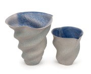 SOPHIE THOMAS two Australian contemporary ceramic exhibition vases, both with incised signatures "Sophie Thomas, '98", 20cm and 14cm high