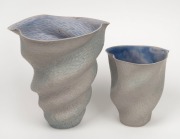 SOPHIE THOMAS two Australian contemporary ceramic exhibition vases, both with incised signatures "Sophie Thomas, '98", 20cm and 14cm high - 2