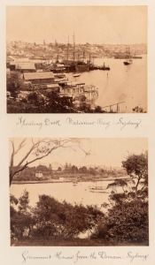 An impressive album of photographs assembled for H.J. Younger in 1890. Titled "Vol.2. SYDNEY & THE SURROUNDING COUNTRY" with 75 images of Sydney street scenes, Katoomba, Blackheath, Redfern, Botany, Coogee, Manly, etc., all annotated and some identified a