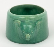 MELROSE WARE green glazed pottery koala bowl, 8cm high, 22cm wide - 4