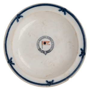 "LIVERPOOL BLACK BALL AUSTRALIAN PACKETS" Davenport antique English porcelain serving bowl, 19th century, 23.5cm diameter