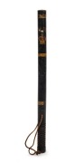Antique truncheon, turned wood with hand-painted Queen Victoria crown and cypher, mid 19th century, 51cm long
