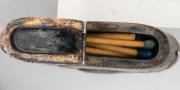 Four antique silver mounted Queensland burra nut vestas, 19th/20th century, ​​​​​​​the largest 5cm high - 3