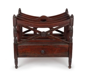 An early Colonial Australian cedar Canterbury, Tasmanian origin, most likely Launceston, circa 1830s, 47.5cm high, 48.5cm wide, 34cm deep.