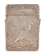 An impressive antique sterling silver calling card case beautifully decorated with repousse&nbsp;kangaroo in landscape, made by Crisford & Norris of Birmingham, circa 1908, ​​​​​​​10cm high, 60 grams.