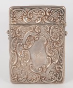 An impressive antique sterling silver calling card case beautifully decorated with repousse&nbsp;kangaroo in landscape, made by Crisford & Norris of Birmingham, circa 1908, ​​​​​​​10cm high, 60 grams. - 2
