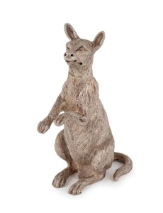 An antique sterling silver kangaroo pepper pot, by Cornelius Saunders & Francis Shepherd of London, circa 1889, 9.5cm high, 112 grams.