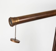 A brass telescope on timber tripod, 96cm long. - 3