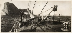 THE B.A.N.Z. ANTARCTIC EXPEDITION: Official original photograph by Captain Frank Hurley: Image B19 - Title: New Antarctic Lands Discovered by the B.A.N.Z. Expedition, with official "MAWSON ANTARCTIC EXPEDITION" handstamp&nbsp;and release date "MONDAY JUN. 15, 