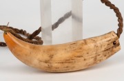 TABUA antique whale's tooth pendant on coier rope, 19th century, the tooth an impressive18cm long - 2
