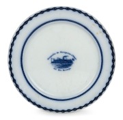 "COMPANIA DE NAVEGACION A VAPOR DEL RIO BERMEJO" antique English stoneware plate, 19th century, ​​​​​​​25cm diameter.