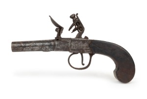 An antique flintlock pocket pistol, 18th,19th century, ​​​​​​​18.5cm long