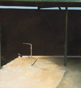 ARTIST UNKNOWN, (industrial interior), oil on canvas, 66 x 60cm, 80 x 74cm overall