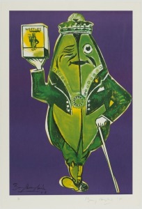 BARRY HUMPHRIES (1934-2023), Willie Weeties, silkscreen (purple ground), 26/100, signed right "Barry Humphries, '89", with blind embossed seal, 100 x 68xm, 121 x 87cm overall.