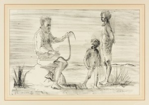 RUSSELL DRYSDALE (1912-1981), Man with a snake, lithograph, titled, editioned&nbsp;49/75 and signed along the base, 50 x 80cm; framed 80 x 104cm.