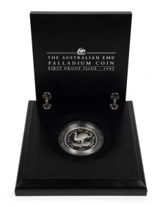 179 · 1995 $40 (1oz) Palladium Emu Proof in felt-lined case of issue. With Certificate of Authenticity No.2059 of only 2,500 produced.
