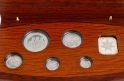 Five-piece platinum Koala proof Set for 2002,&nbsp;Multiculturalism commemorative issue, $5, $15, $25, $50, and $100 Dollars, all Gem Proofs in the original wooden case; numbered 046 of 250. - 2