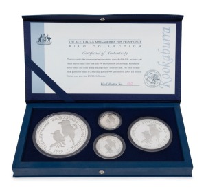261 · The Australian Kookaburra 1998 Proof Issue - KILO COLLECTION in presentation case containing one of each of the kilo, ten ounce, two ounce and one ounce coins produced by The Perth Mint. With Certificate of Authenticity for set No. 062 of 250.