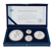 The Australian Kookaburra 1998 Proof Issue - KILO COLLECTION in presentation case containing one of each of the kilo, ten ounce, two ounce and one ounce coins produced by The Perth Mint. With Certificate of Authenticity for set No. 062 of 250.